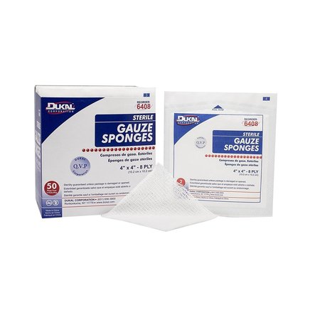 DUKAL Woven Gauze Sponge, Sterile 4x 4 8Ply 2's, 1200PK 6408